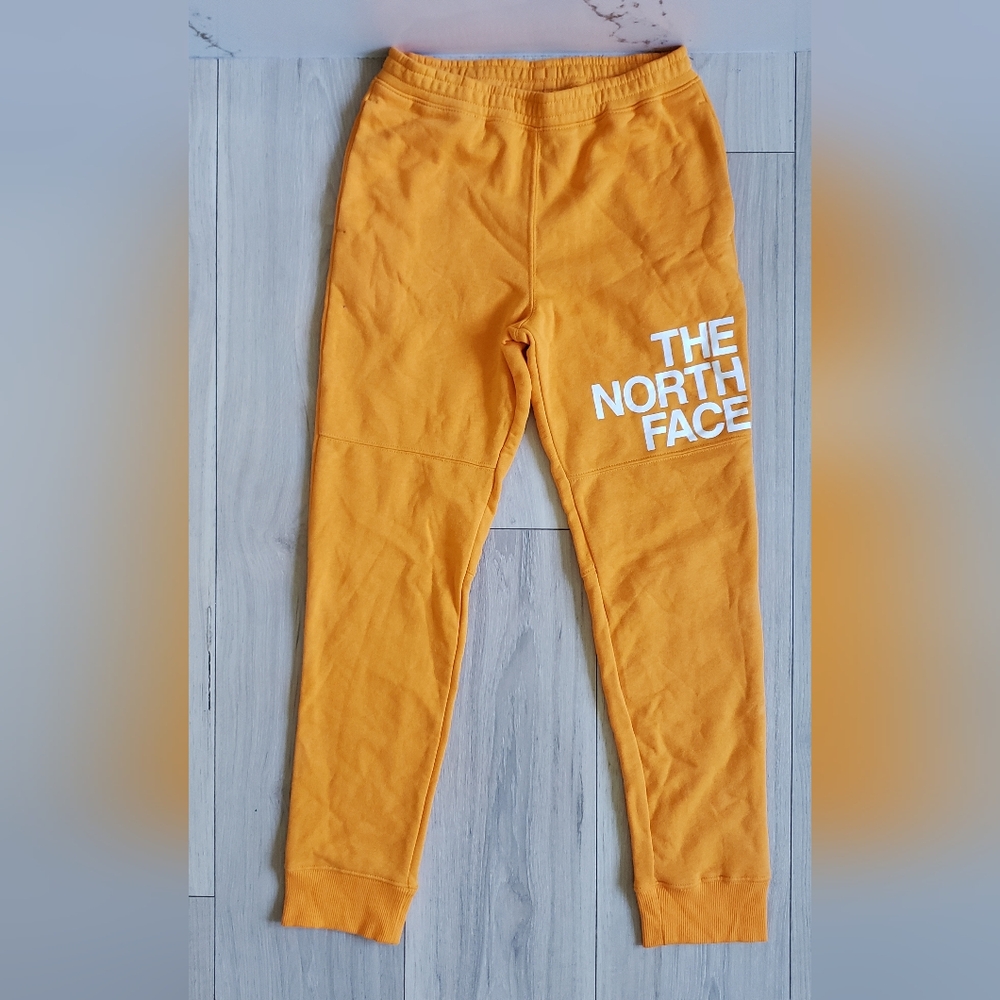 The North Face Sweatpants Boys L 12 Orange Fleece Camp Joggers Butter Soft